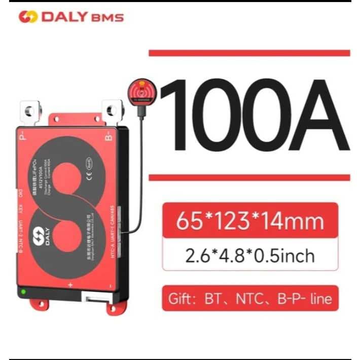 Bms Daly Smart 8s 24v 100ah Bateria Liito3.2v  Lítio Fosfato Modelo Atualizado 2025