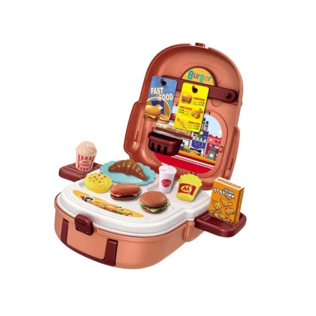 Kit Comidinha Lanchonete Fast Food Brinquedo Infantil Maleta Hamburgueria