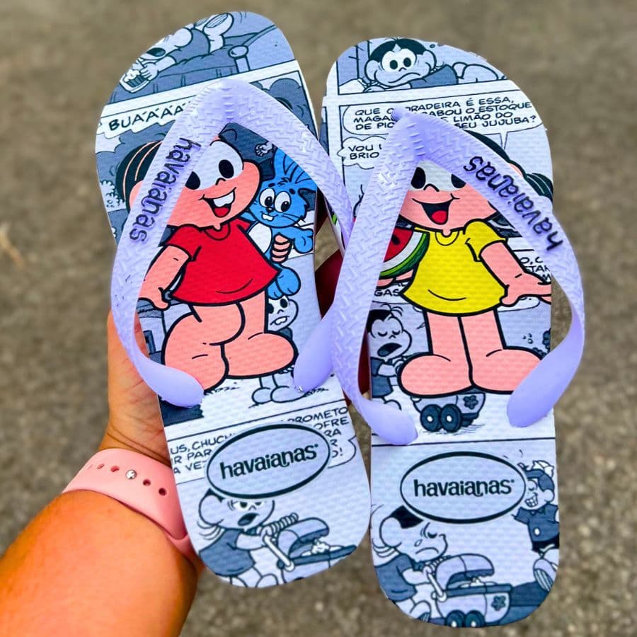 Chinelo Feminino Tira Larga Desenhos Divertidos – Promoção Frete Grátis