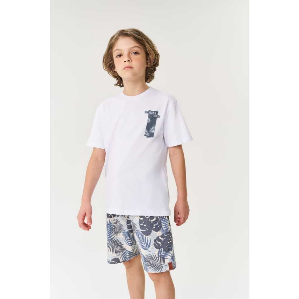 Conjunto Camiseta e Bermuda Infantil Bebê Menino
