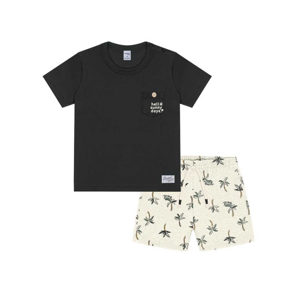 Conjunto Camiseta e Bermuda Infantil  Bebê Menino