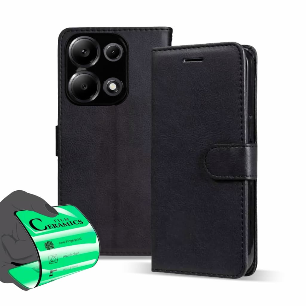 Capa Capinha Carteira + Película Para Xiaomi Note 13 4G