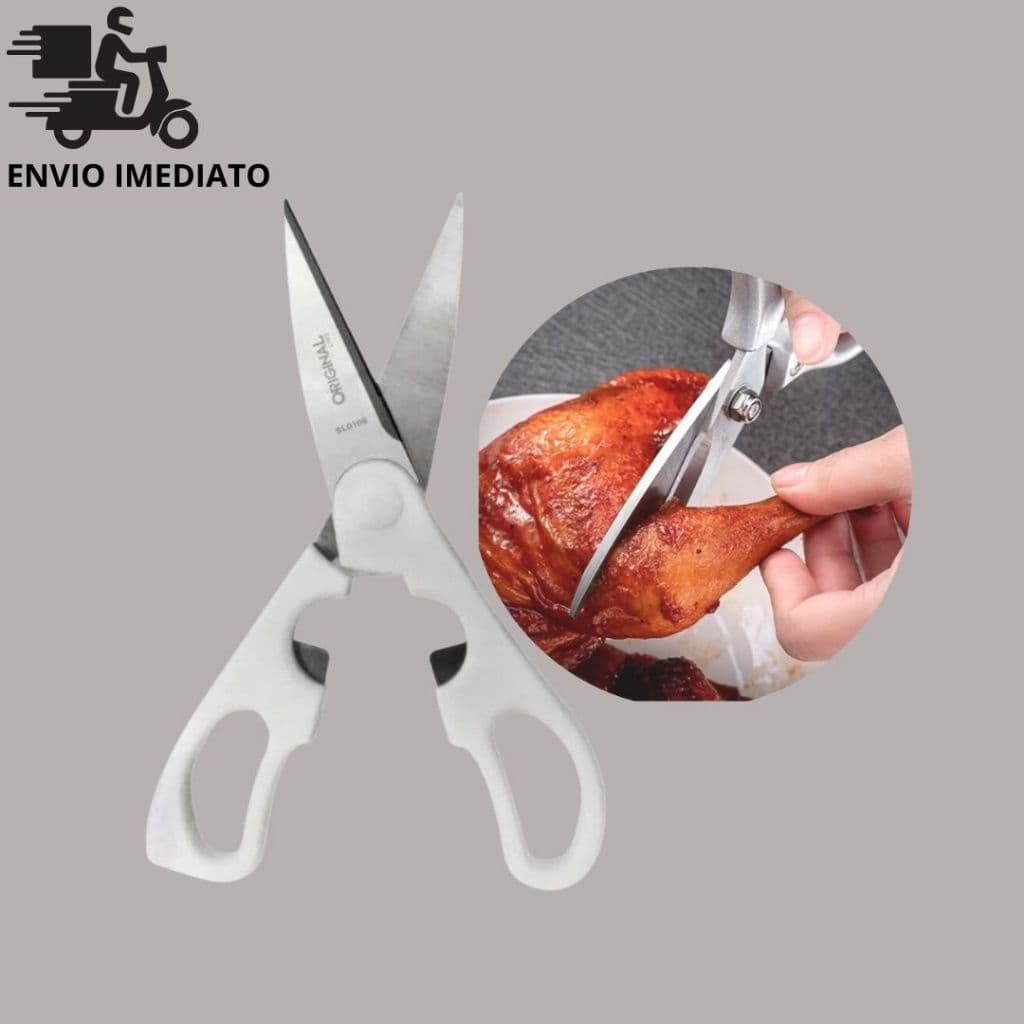 Tesoura Para Cortar Aves E Carnes Em Aço Inox e Plástico Original Line Cortar Frango Assado