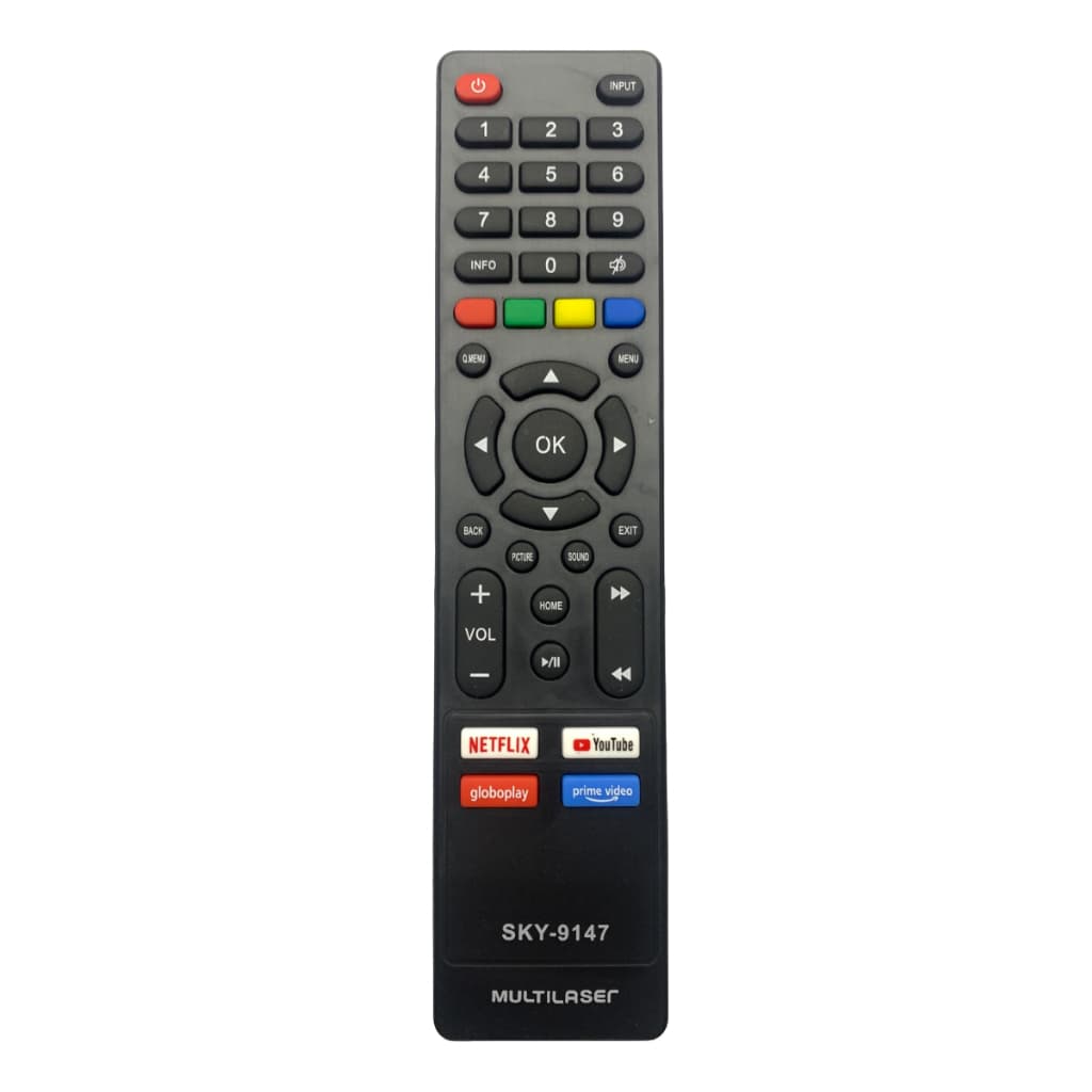 Controle Remoto Para Tv Multilaser Smart FBG 9147 SKY 9147 LE 7267  Tl011  Tl012  Tl016  Tl017