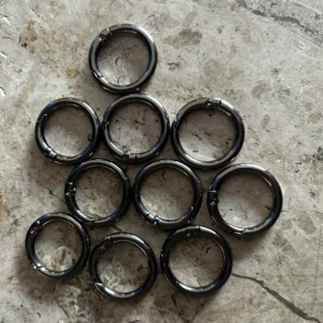 10 ou 20 Argolas Articuladas Premium Banho Ônix Para Alça de Bolsa e Outros Artesanatos