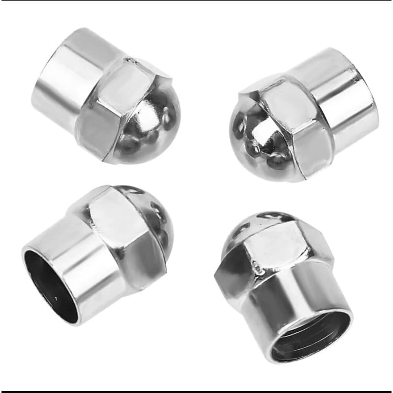 4 unidade Roda de carro pneu válvula Stem Cap, cabeça redonda, Air Pressure Caps, cromado, tampa hermética, pneu