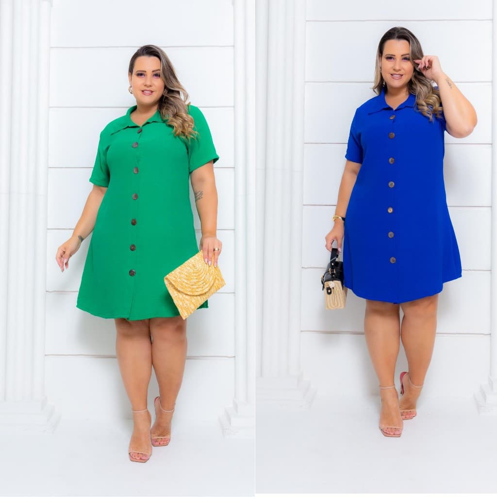 Vestido Feminino Chamise plus Size Manga Curta Lindo Para Verao