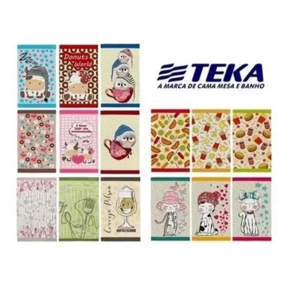 KIT 12 PANOS DE COPA ATOALHADOS TEKA 100% ALGODAO , vem sortidas !