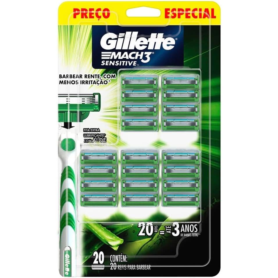 Carga para lâmina de barbear gillette mach3 16 cartuchos