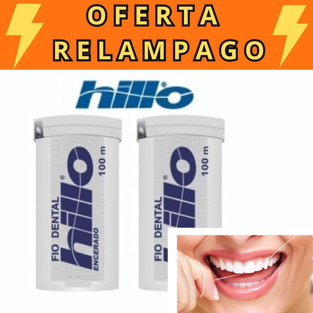 2 Fio Dental Ortodôntico Hillo 100 Metros Sabor Menta Branco
