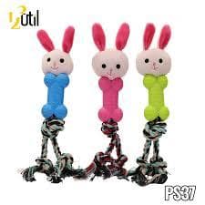 Brinquedo Mordedor Para Cães Pelúcia Corda E Apito
