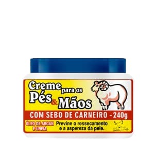 Creme Sebo de Carneiro, Óleo de Argan, Ureia Pés e Mãos San Jully 240g
