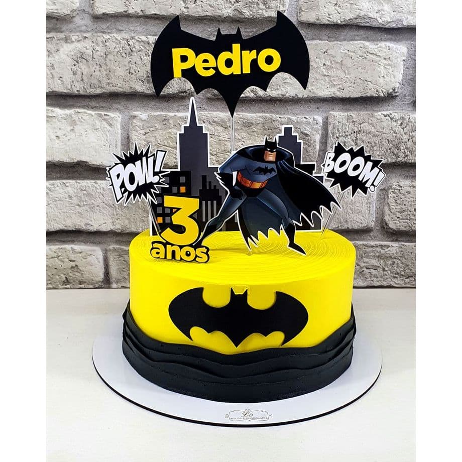 TopoTopper Bolo Batman  personalizado decoracao festa infantil crianca escola