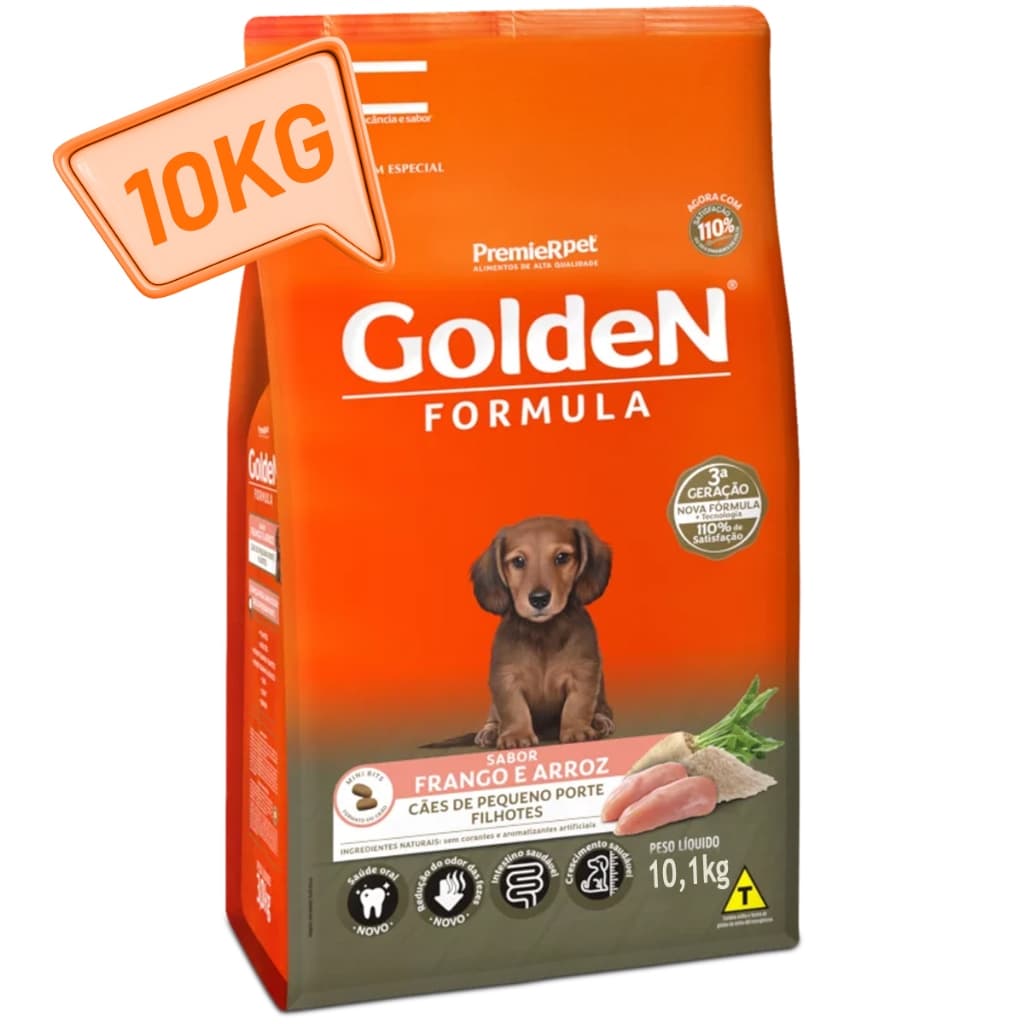 Ração Golden Cães filhotes Mini Bits 10kg Frango & Arroz