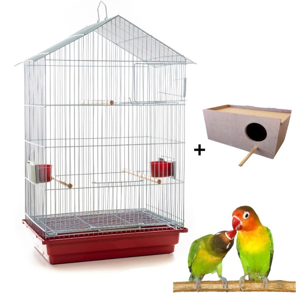 Gaiola Criadeira Periquito Australiano E Agapornis Canário Zincada + Ninho MDF  COD. G524