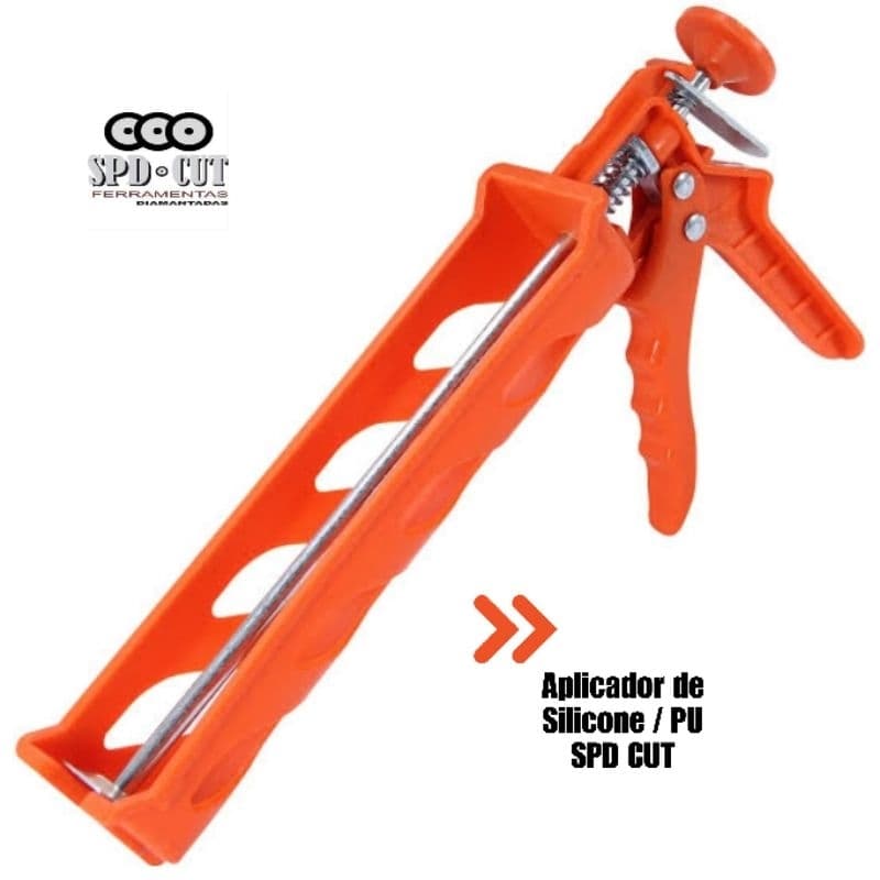 PROMOÇÃO Aplicador de Silicone Cola PU Reforçado Uso Profissional em ABS 9" para tubo até 400 gramas