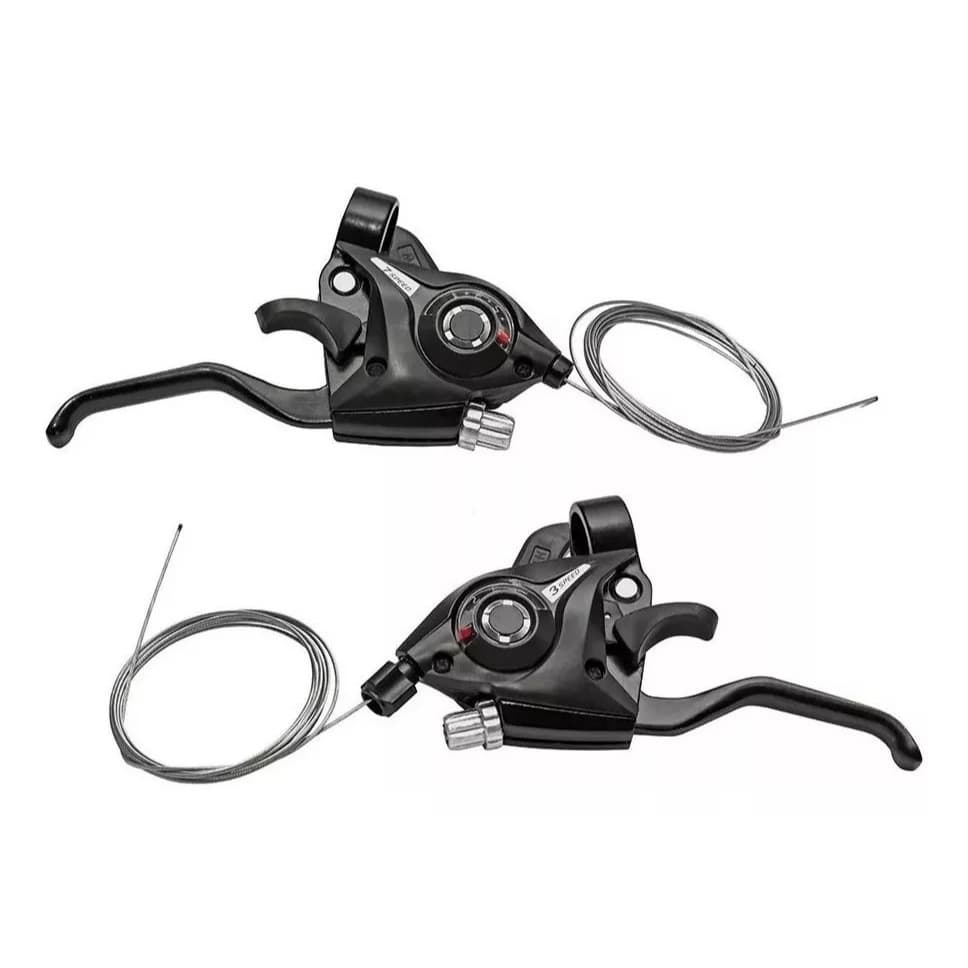Par de Trocador Passador Alavanca Rapid Fire 21 marchas index 7v Bike Mtb