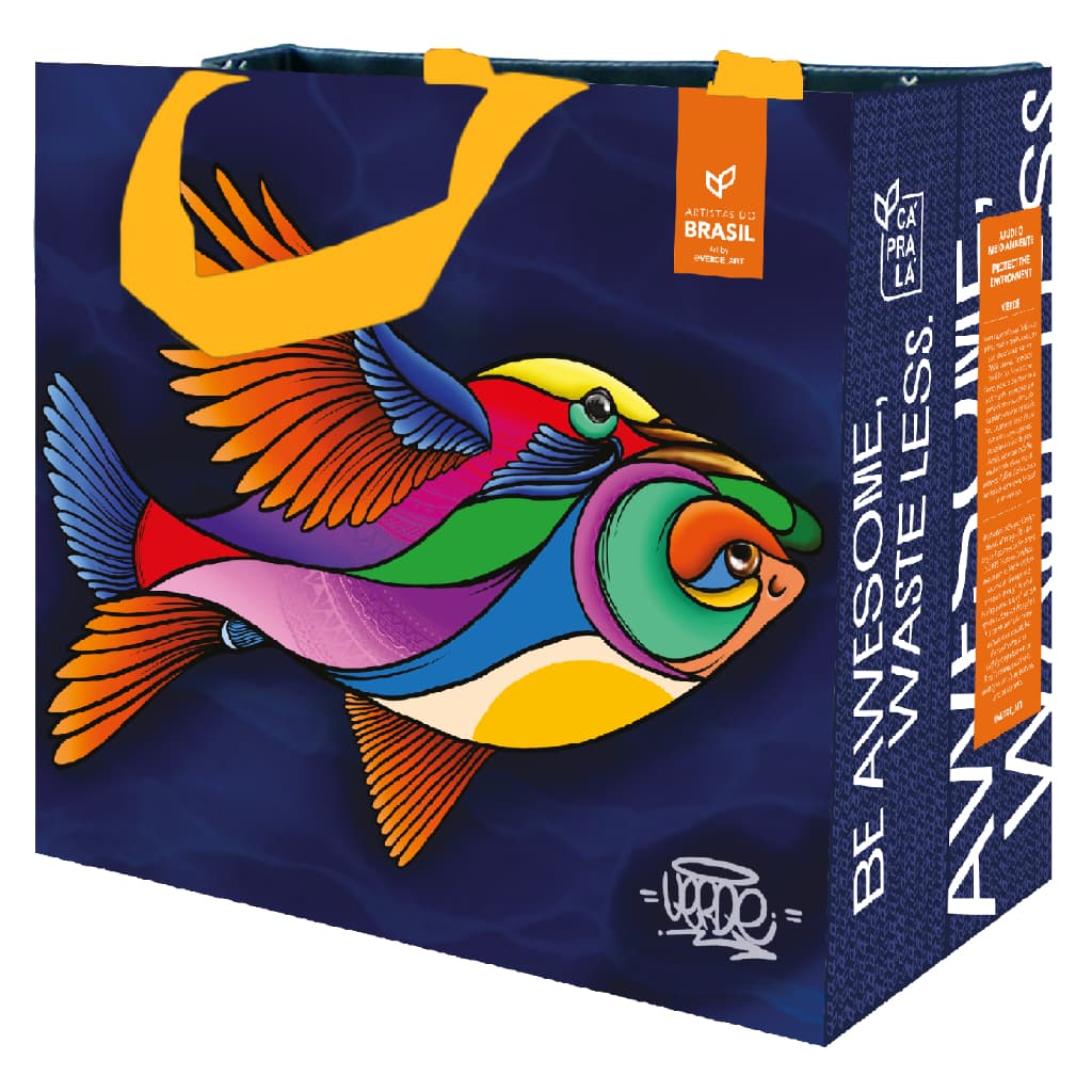 Sacola Retornável de Ráfia Ecobag MÉDIA CáPraLá ART_BR 61