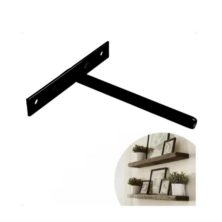 Kit Suporte Invisível Reforçado 2 unidades 10cm Para Prateleira Estilo Flutuante Com Parafusos