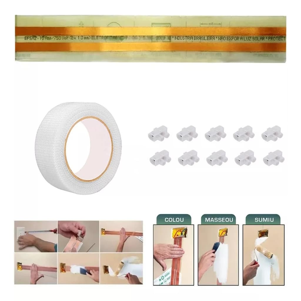 Fita Elétrica Kit Eletrofita 2 Pistas 2 Metros 750v/10amp