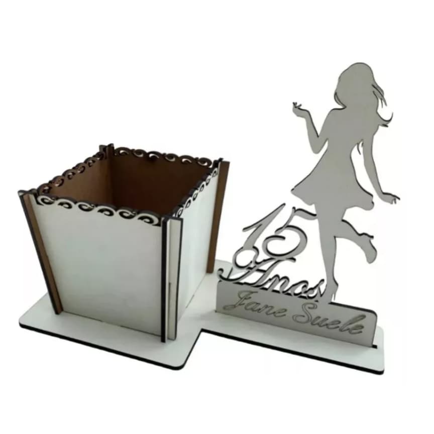 Kit 26 Lembrança Vaso Cachepo Debutante 15 Anos Mdf