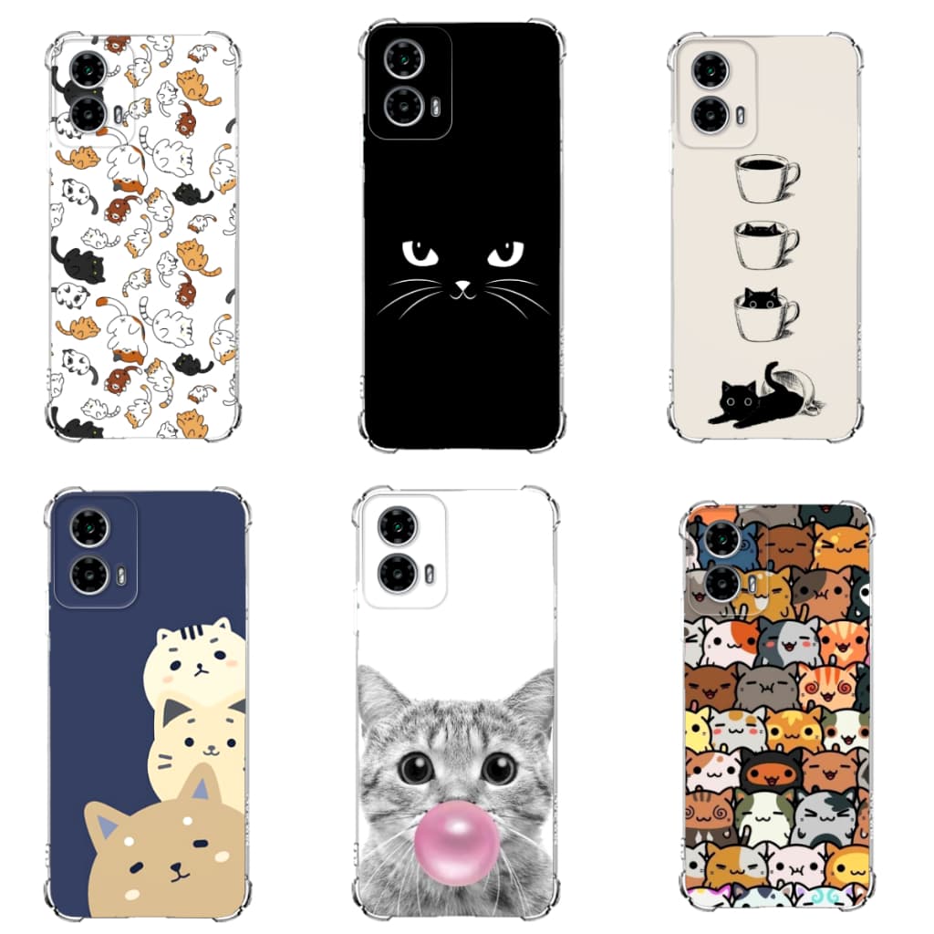 MOTOROLA G35,G55,G75,G85 Capa Tpu Desenhos Variados Capinha Gatos