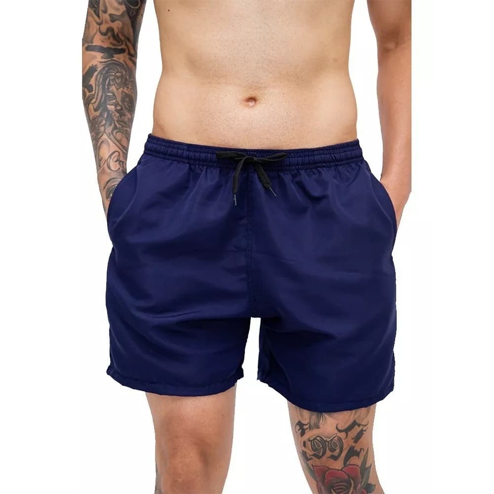 Short Praia Mauricinho Masculino Bermuda Em Tactel Premium Liso Sem Estampa
