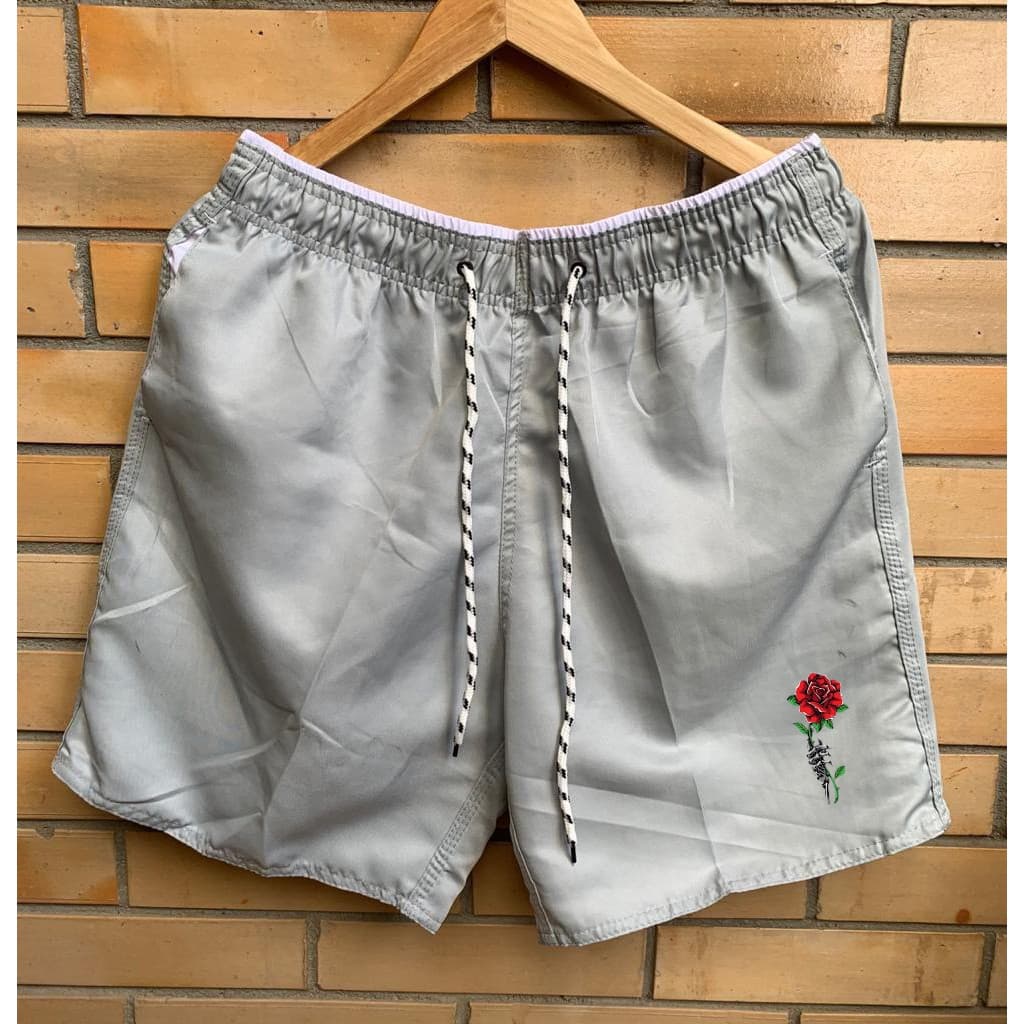 Short Tactel Mauricinho Flor Estampado Basico Leve Praia Piscina Verão