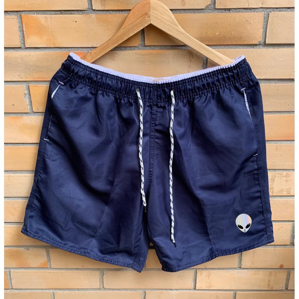 Short Praia Masculino Mauricinho Alien Basico Bermuda Treino Praia Esportivo Verão