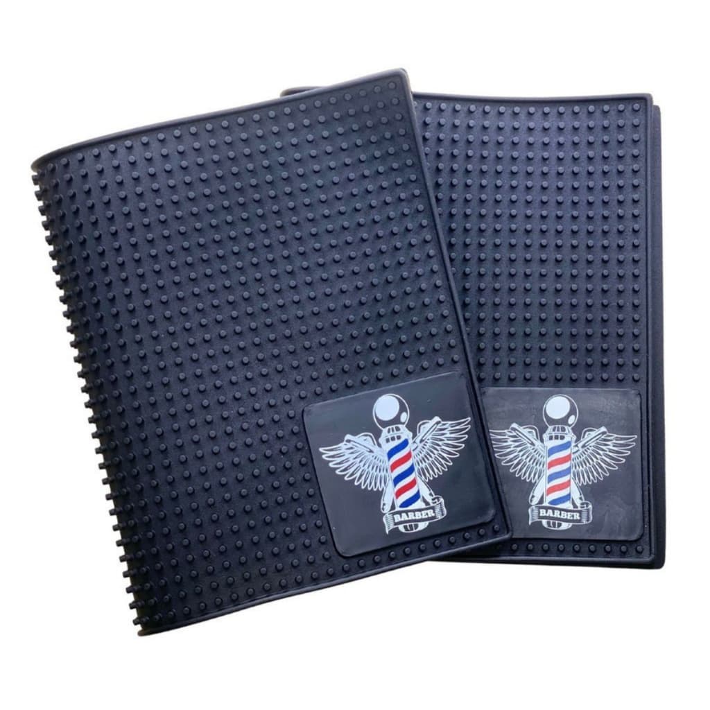 Kit 2 Tapete Barbeiro Bancada Emborrachado Protetor Antiderrapante Barbearia
