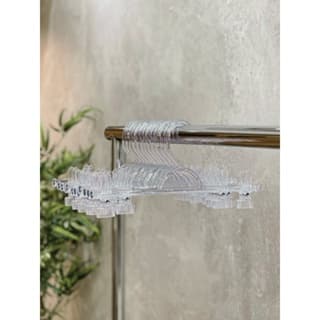 15 Cabide Com Presilha Para Loja Casa  Cabide Saia Calça Transparente de Acrílico Bermuda Shorts