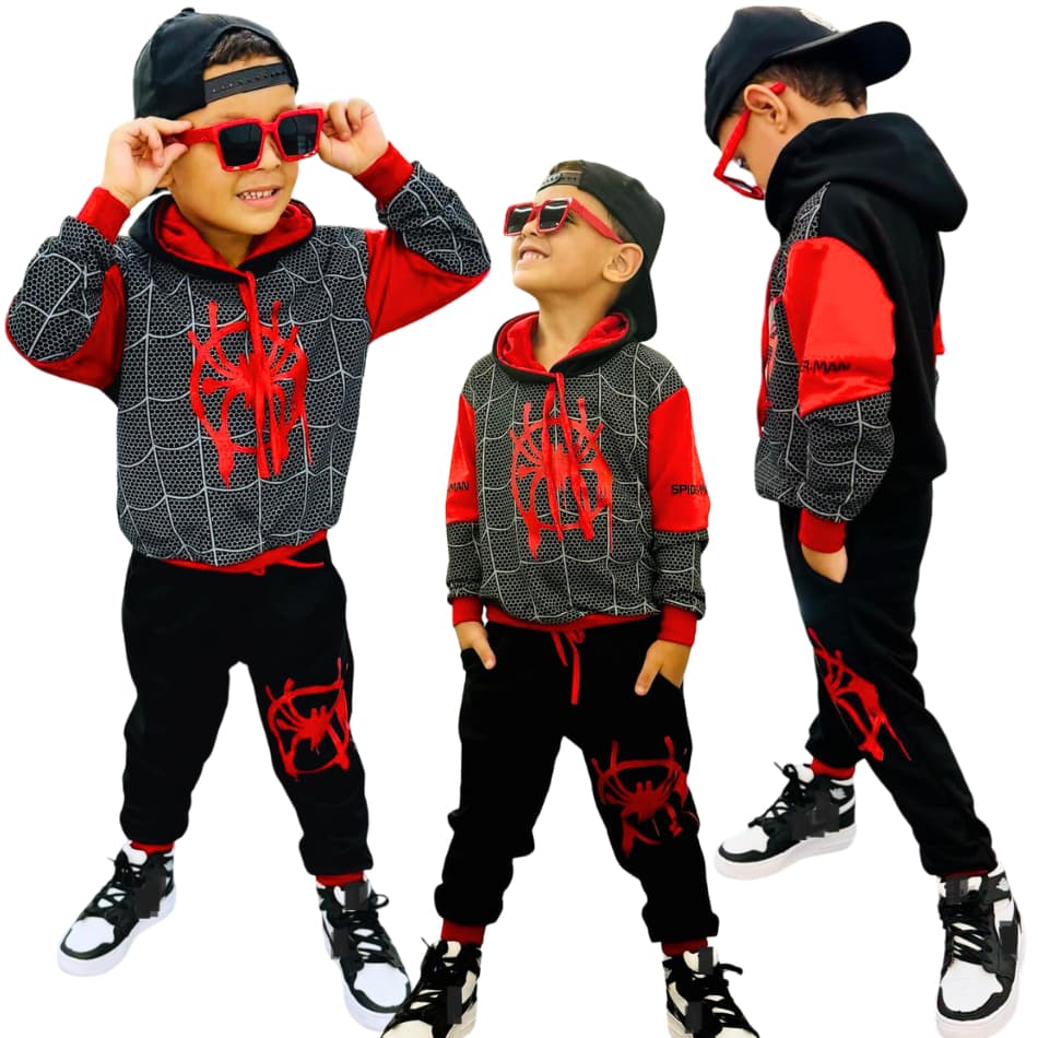 Abrigo De Frio Infantil Kit 2 Peças Do Homem Aranha Spider Sonic