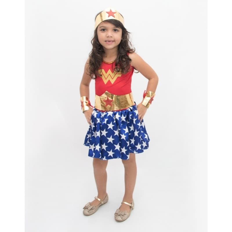 Fantasia Adulta Mulher Maravilha Infantil Heroina