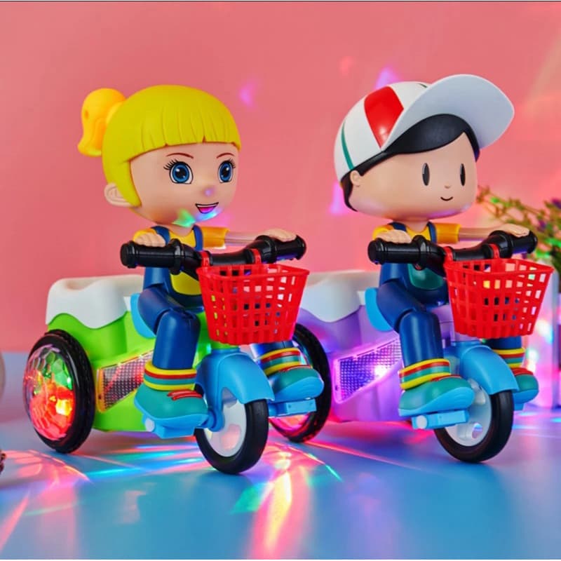 Brinquedo andaTriciclo luz musical Empina e Gira 360° menina ou menino