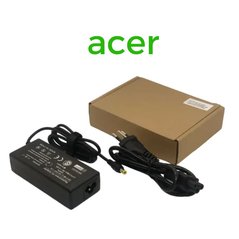 Fonte Carregador Notebook Acer 19V 3.42A 65W plugue amarelo 5.5 x 1.7mm Compatível E1-431G E1-571 M3-581G V3-551-AR65A