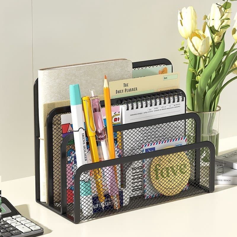 KIT COM Organizador Mesa Escritório Porta Cartas Papeis Aramado 3 Aperto tudo Barato