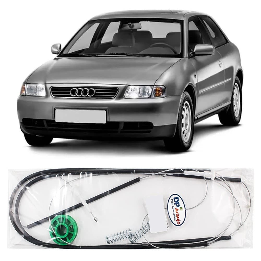 Kit Reparo Maquina Vidro Eletrico Audi A3 1998 1999 2000 2001 2002 2003 2004 4 Portas Cabo Dianteira