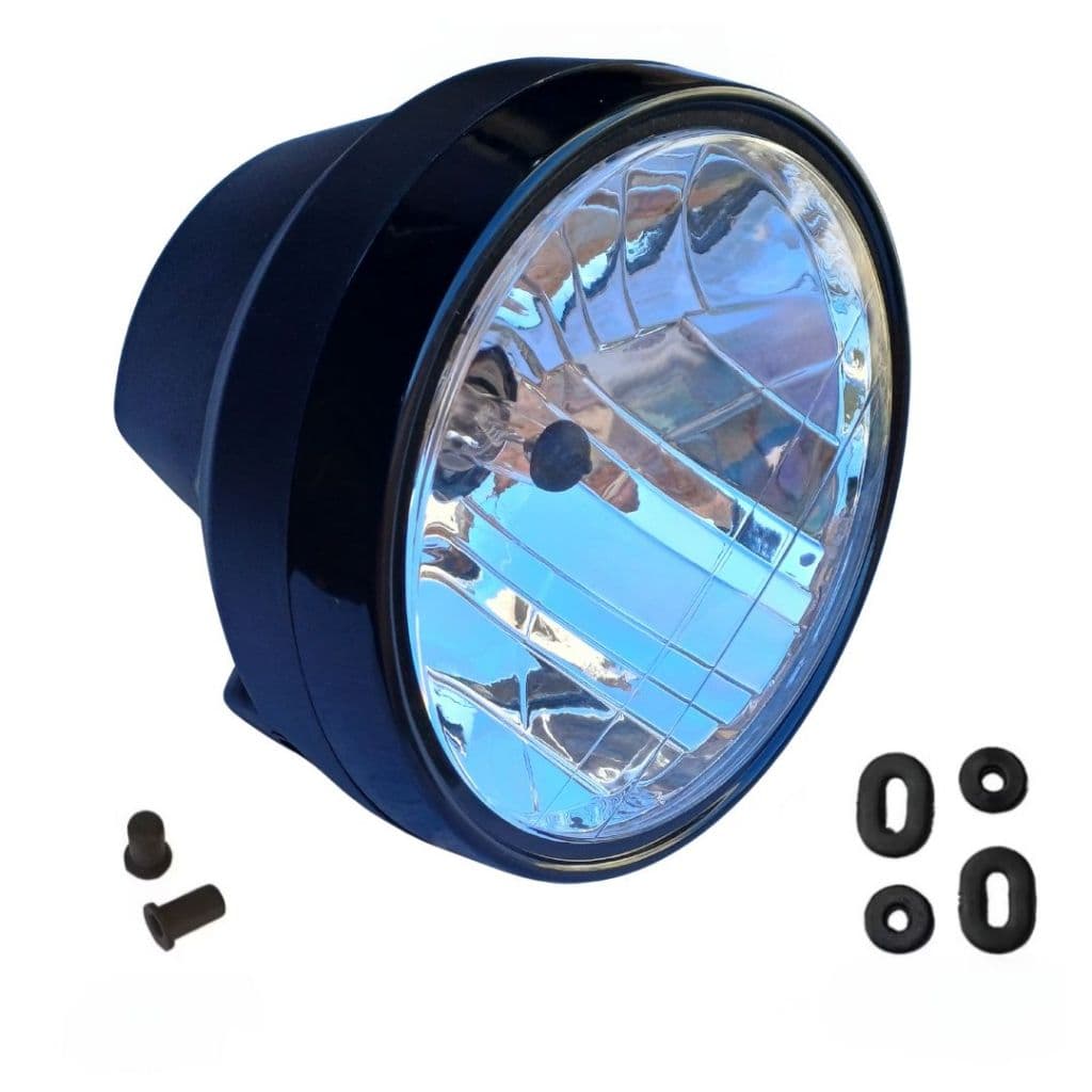 Farol Completo Com Lampada H4 e Aro Preto CG Titan 150- Ks-Es-Esd / Fan 150 até 2008 + Kit Fixa Tampa Lateral e Chupetin