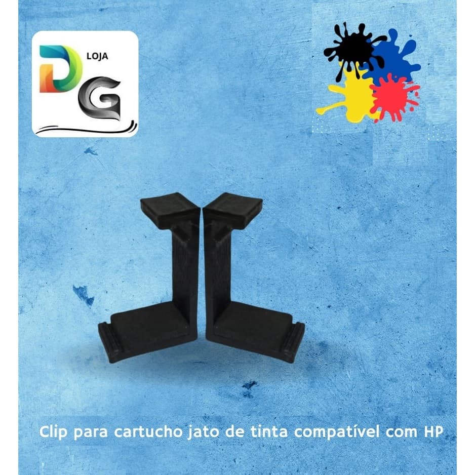 Clips para Cartucho hp Jato de Tinta para Proteção Preto Pacote com 100 Unidades