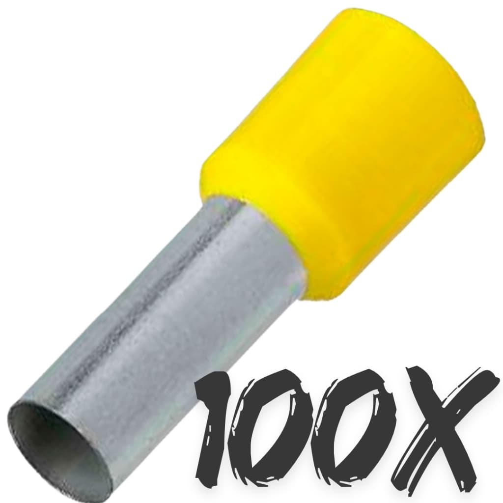 100X Terminal Tubular Ilhos 6mm E6012 Pre Isolado (100pçs)