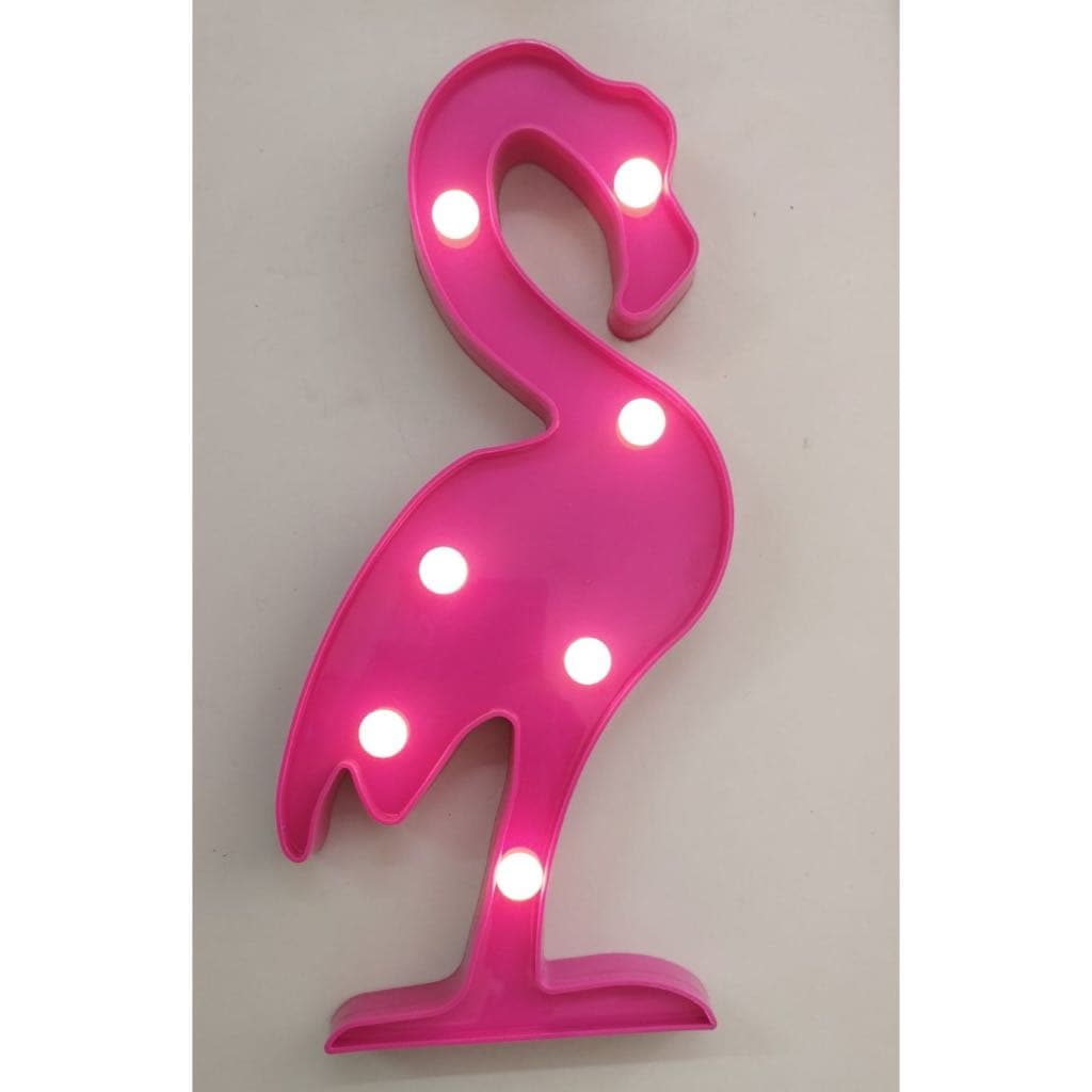 Luminária Decoração a pilha Animais Flamingo/Cisne/Unicórnio/Guaxinim/Girafa