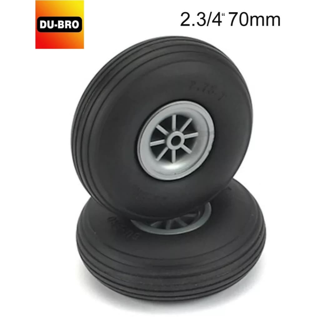 Rodas Du-bro Borracha 70mm 2.3/4" 275T P/ Aeromodelo Glow/gas