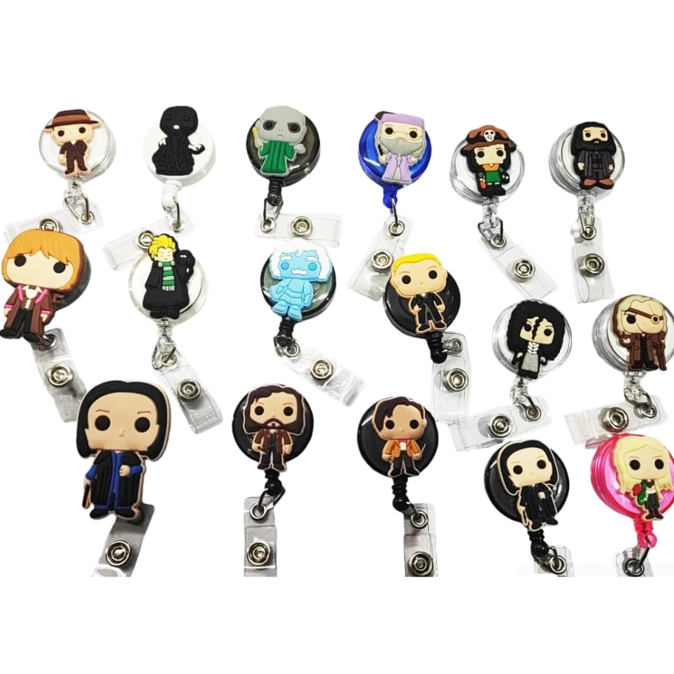 Porta Crachá Harry Potter Hermione Dumbledore Desenhos Filmes Roller Clip Presente criativo