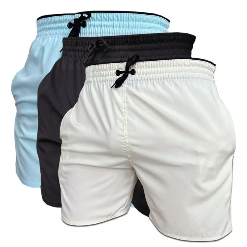 Kit 02 Bermudas Shorts Dry-fit Masculino Táctel C/ Elastano Básica Lisa Esporte, Academia, Caminhada ( Cores  Variadas)