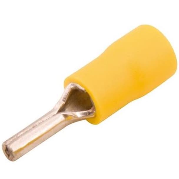 50X Terminal Pre Isolado Pino 4 A 6mm Amarelo Ptv5.5-13 50pçs