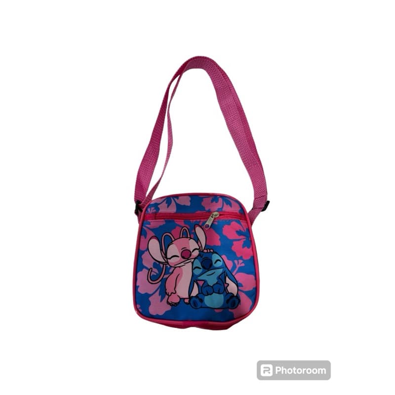 Shoulder bag pochete bolsa transversa Lilo Stitch e angel infantil juvenil envio rápido