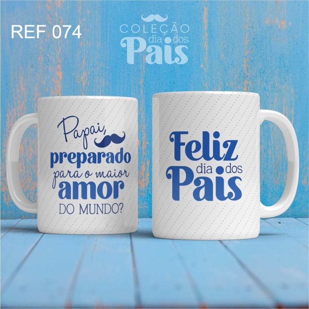 Caneca de Porcelana Cerâmica DIA DOS PAIS Frases Presente para Dia dos Pais