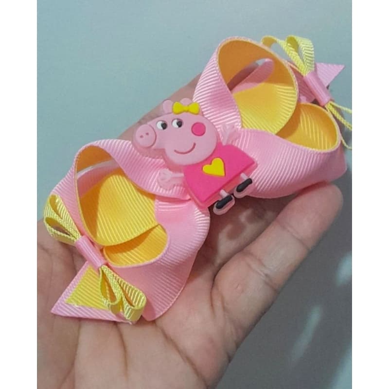 Laço Peppa / Peppa pig/ laço Peppa pig/ laço infantil /laço de cabelo/ Laço Peppa rosa
