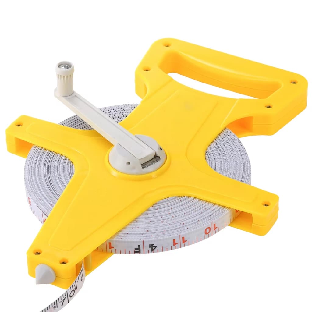 Trena 50 Metros Longa Fibra De Vidro Fita Métrica Manivela Profissional
