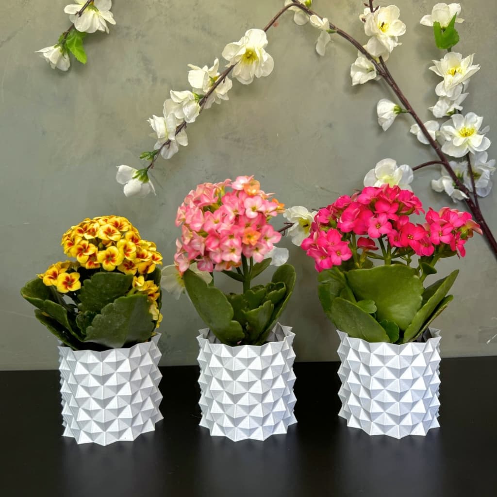 Kit com 3 Vasinhos Cachepot Decorativos para suculentas e cactos